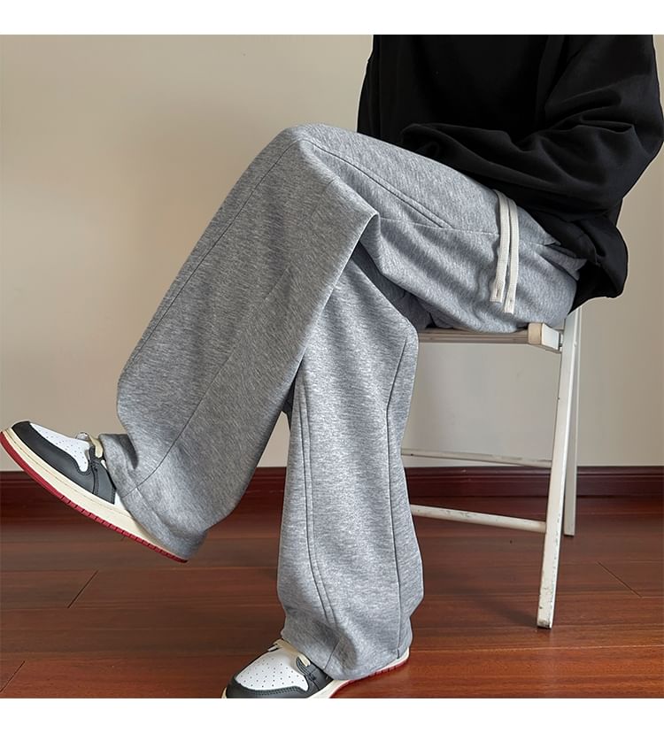 Diphon - Joggingbroek met trekkoord in de taille, effen paneel en rechte pijpen