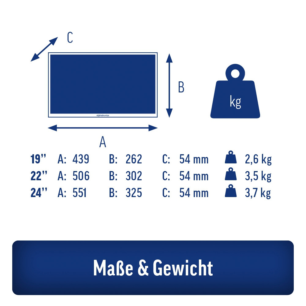 alphatronics K-24 SBW plus LED TV mit Triple Tuner inklusive DVB-T Stabantenne 24 Zoll