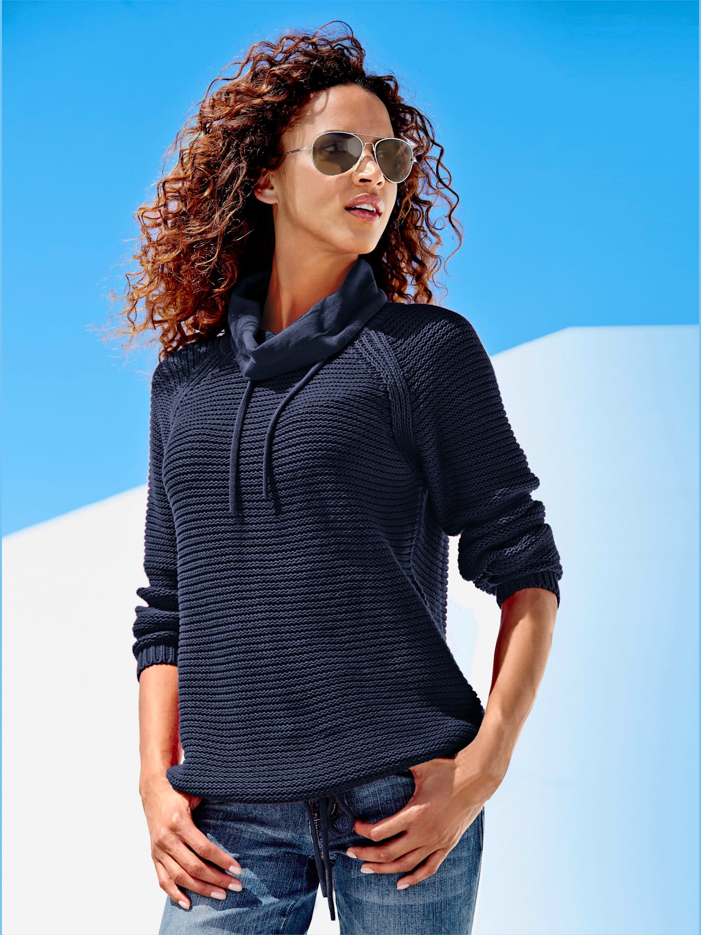 Pull à col roulé pur coton