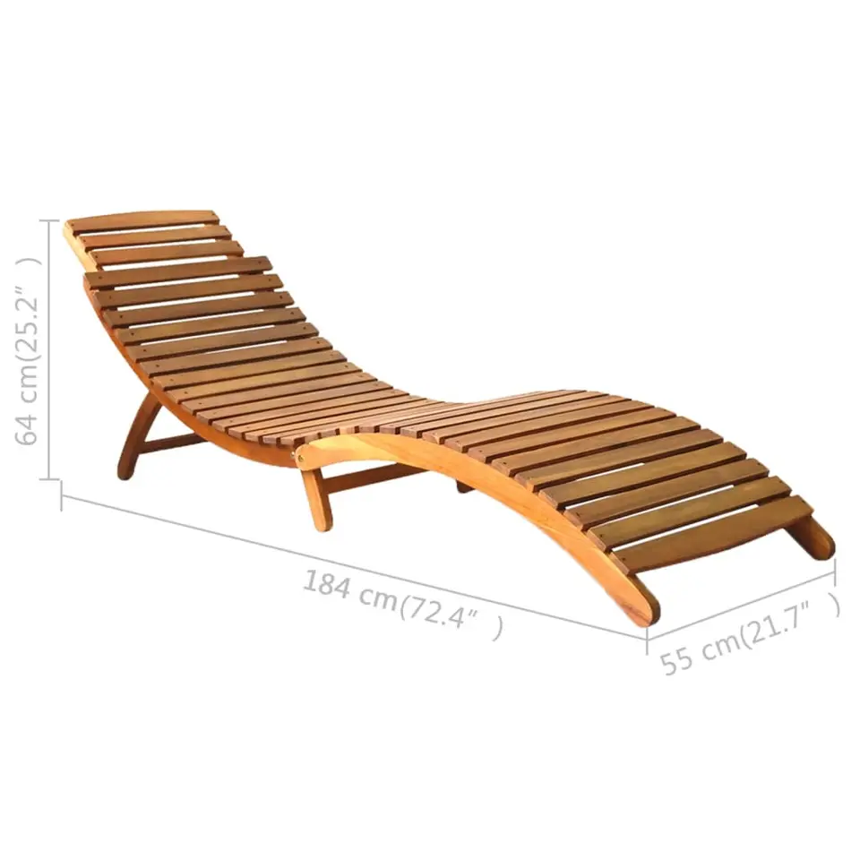 vidaXL - Ligstoel - Bruin - Hout