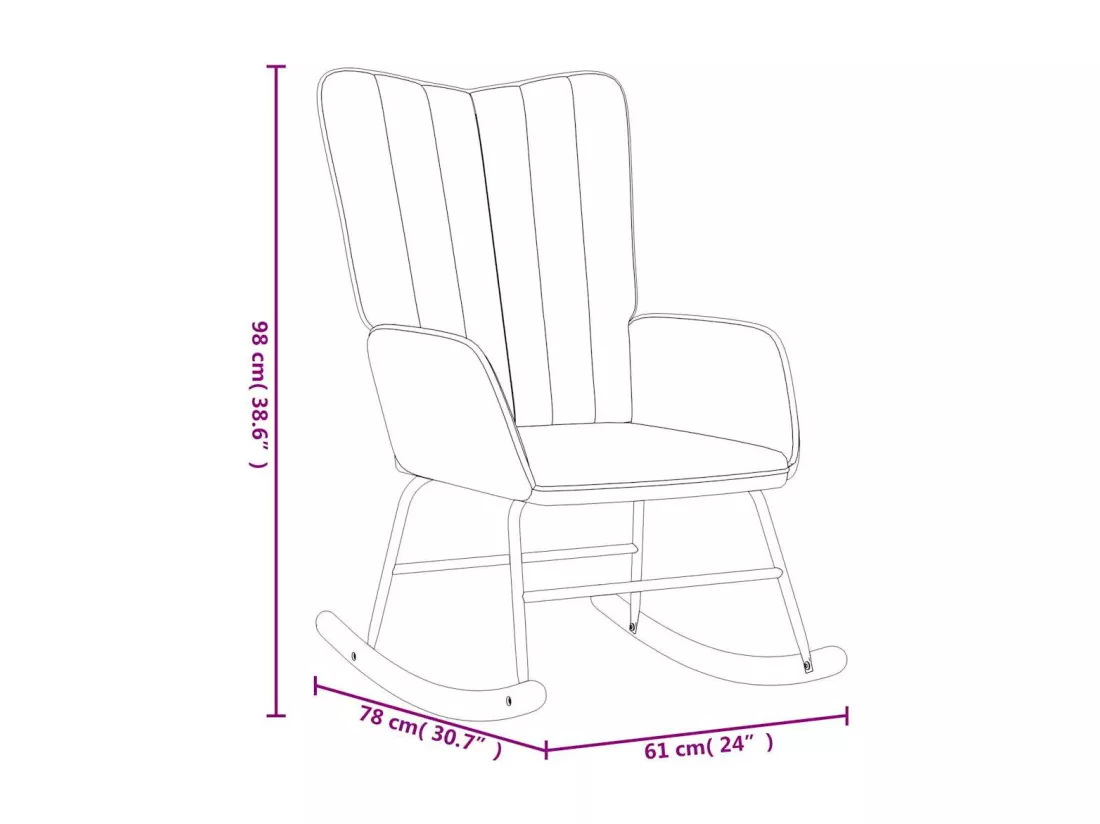 Chaise à bascule Vert foncé Velours