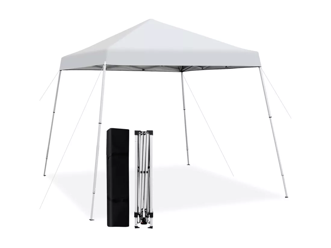 Tonnelle de Jardin Instantanée Pliable 3x3m/Tente de Jardin 3 Hauteurs Réglable Sac avec Sangles Anti-UV 50+ Imperméable pour Marché Patio CamBoisg Blanc
