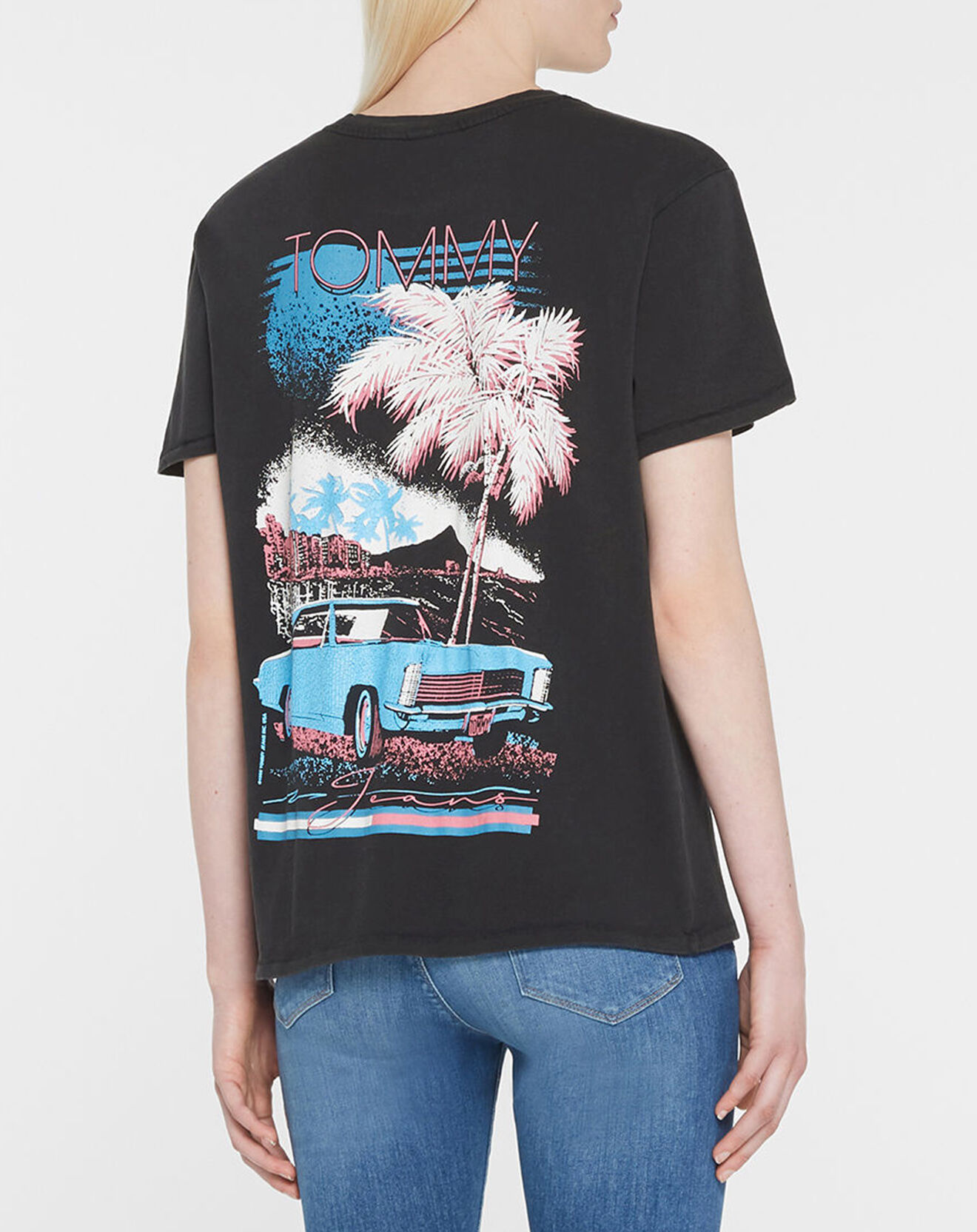 Tommy Jeans T-Shirt 100% Coton Bio Relaxed Back Vintage noir