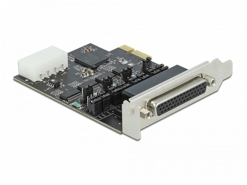 Delock PCI-Express-Karte 89895 4x RS-232 mit Spannungsverso PCIe-Schnittstellenkarte mit vier seriellen Ports