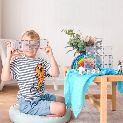 Connetix Magnetiske Byggeklosser Clear Rektangel 12 Deler