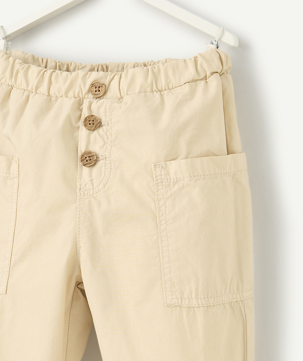 pantalon large cargo bébé garçon beige et ultra léger