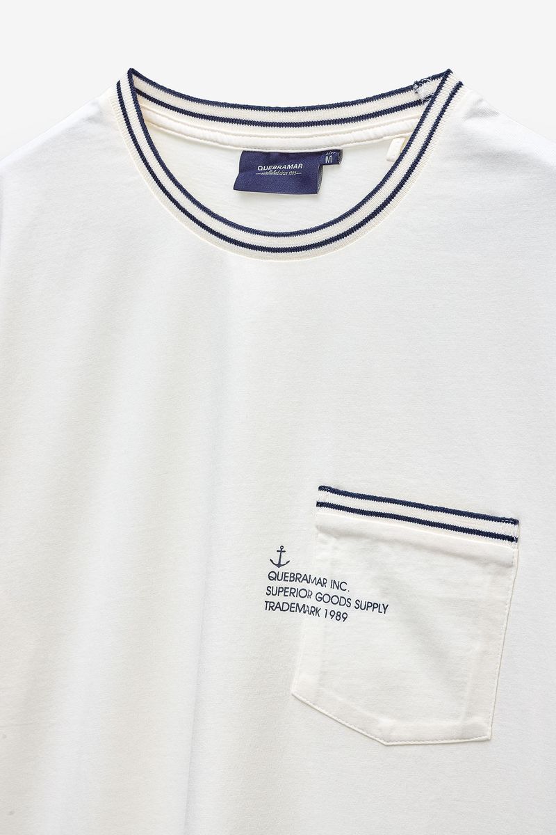 T-SHIRT 100% ALGODÃO COM BOLSO E PRINT