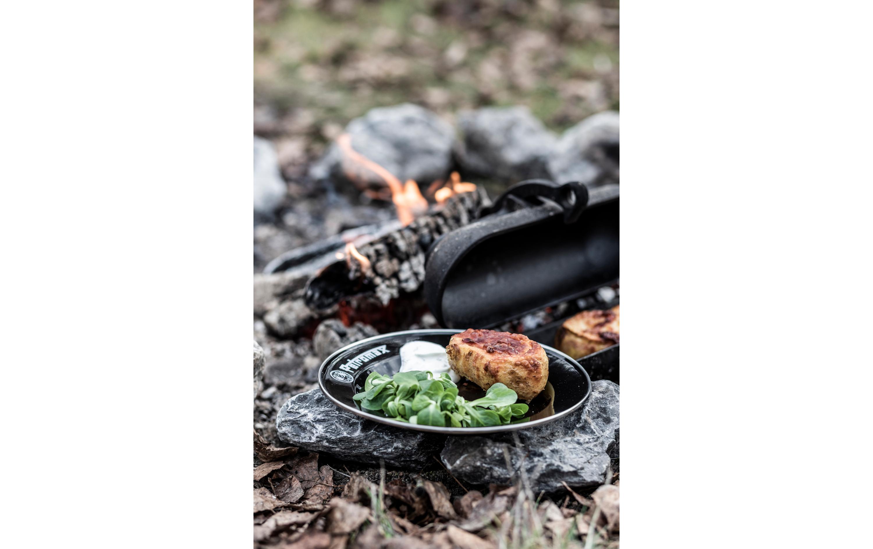 Outdoor-Teller Emaille 2-er Set, SchwarzCamping-Teller