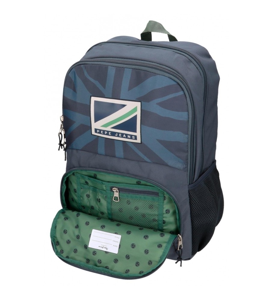Pepe Jeans Mochila Pepe Jeans Tom 46cm dos compartimentos azul grisceo