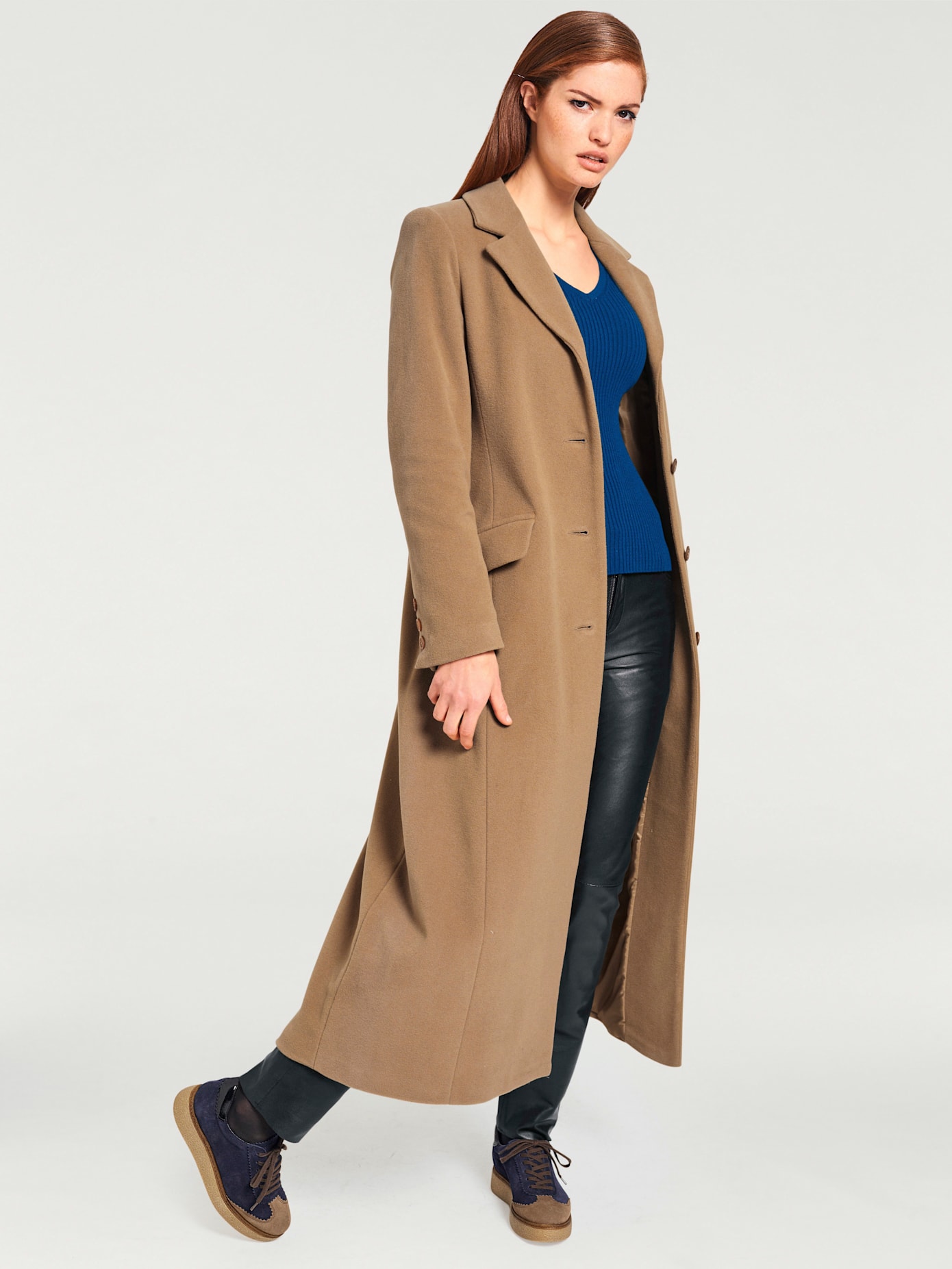 Manteau blazer coupe longue classique