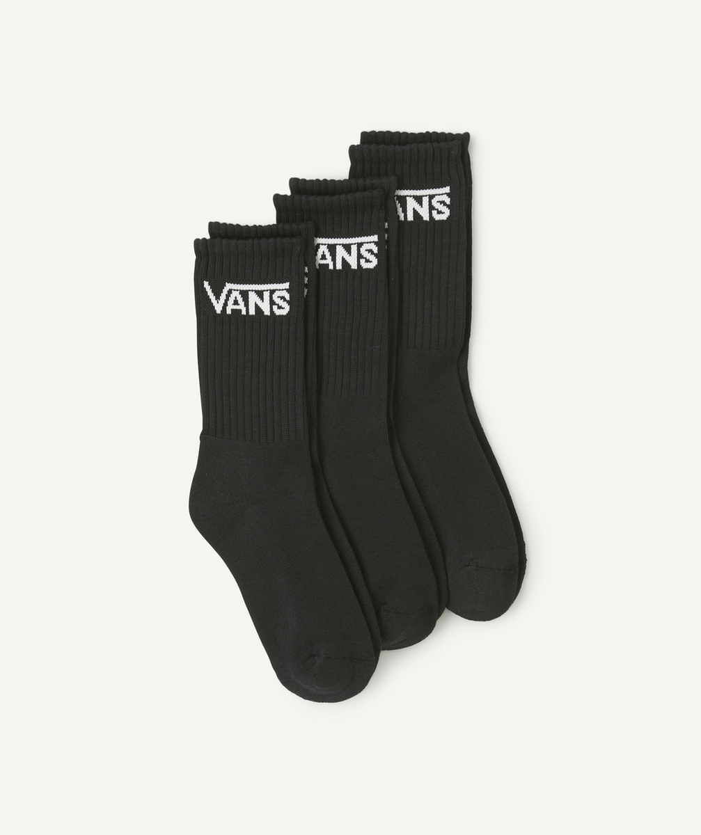 VANSLOT DE 3 PAIRES DE CHAUSSETTES CLASSIC CREW NOIR ET LOGO BLANC