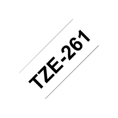 Brother TZe261 - Ruban d'étiquettes auto-adhésives - 1 rouleau (36 mm x 8 m) - fond blanc écriture noire