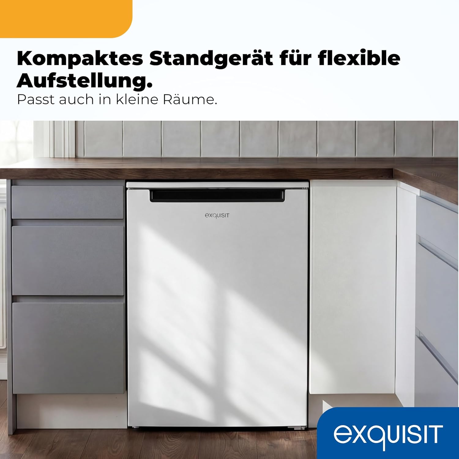 Exquisit Gefrierschrank | 87 l Nutzinhalt, 85,5 cm Höhe, Energieklasse C, 40 dB(A) | 4-Sterne-Gefrieren, manuelle Temperaturregelung, manuelles Abtauen, wechselbarer Türanschlag | GS581-040Cweiss