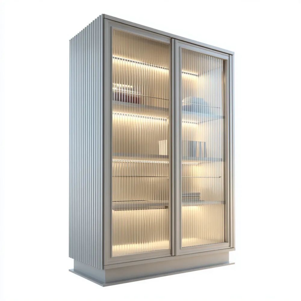 Vitrine Glasschiebetüren 200x100x40 cm – Transparent – Modernes Design