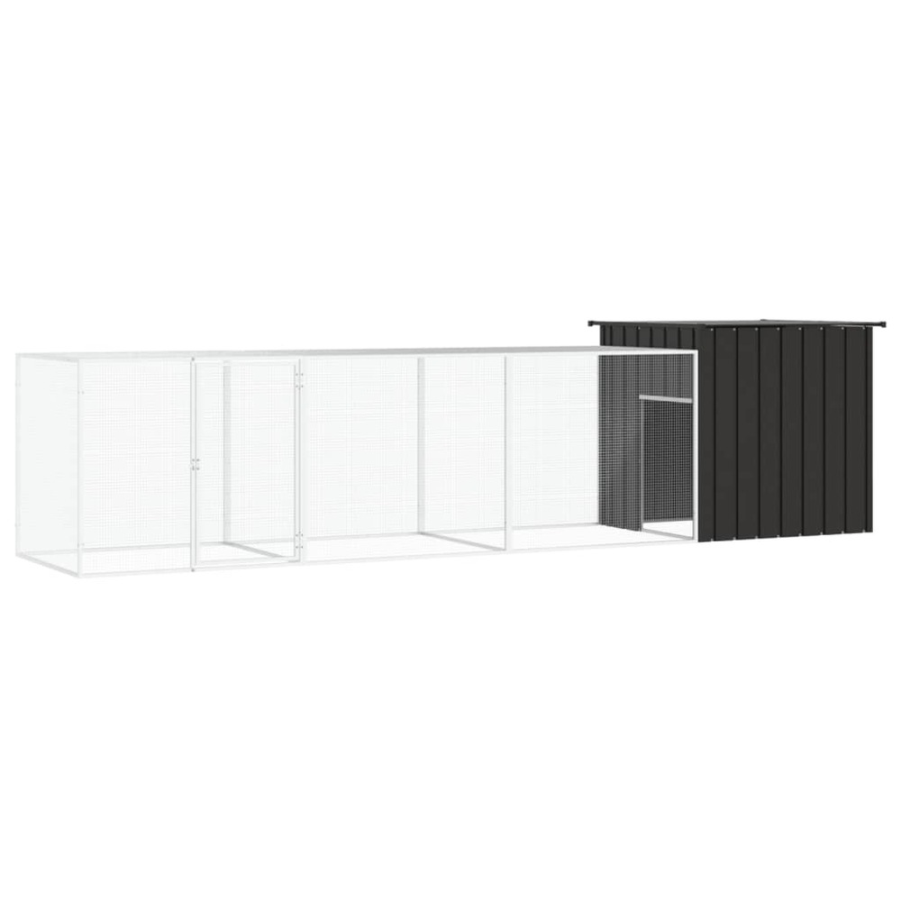 Poulailler anthracite 400x91x100 cm acier galvanisé
