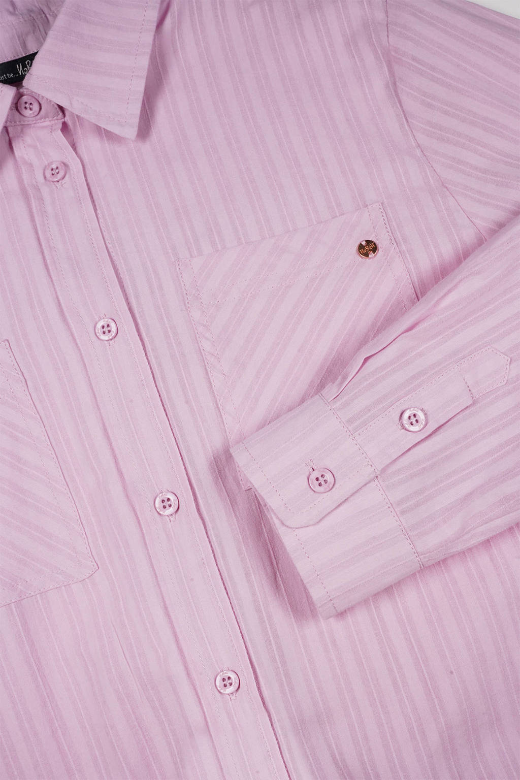 NoBell’ gestreepte blouse Timmy donkerroze