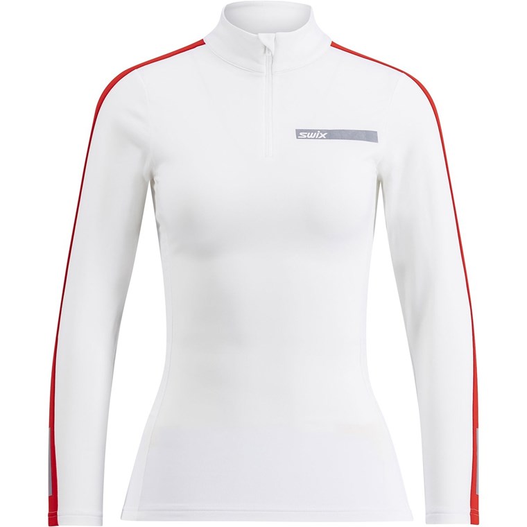 Swix Roadline NTS Half Zip Baselayer Top W Bright White/Fiery Red