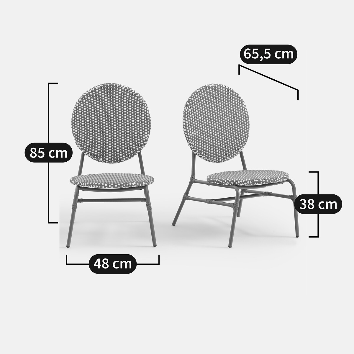 LA REDOUTE INTERIEURS<br>Conjunto de 2 poltronas grandes de jardim, Matu