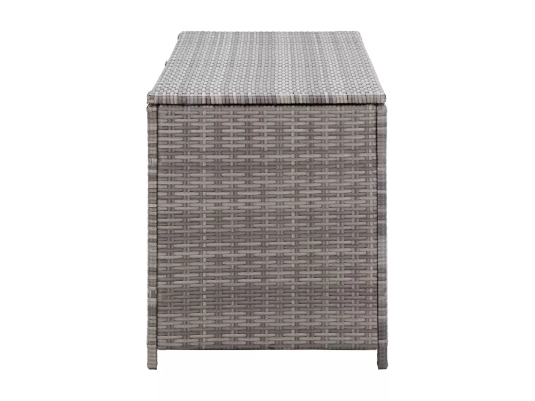 Boîte de rangement de jardin gris 120x50x60 cm résine tressée