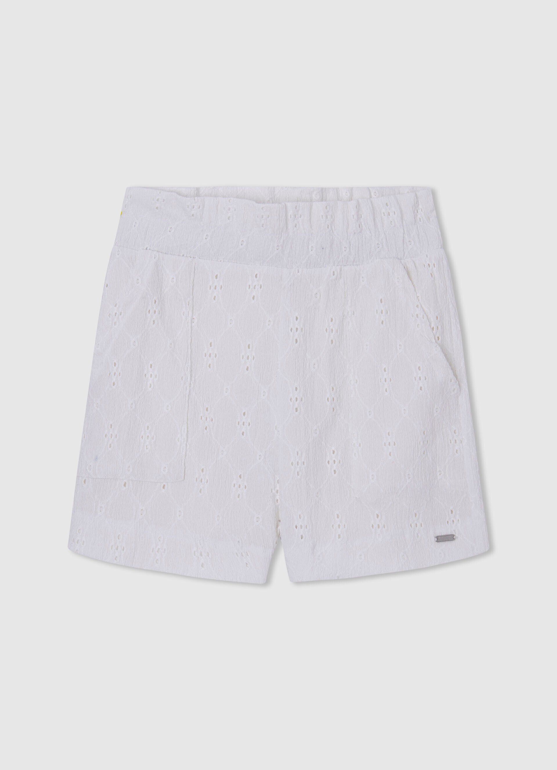 GIGI SHORTS COM DETALHES DE ABERTURA - mousse branco