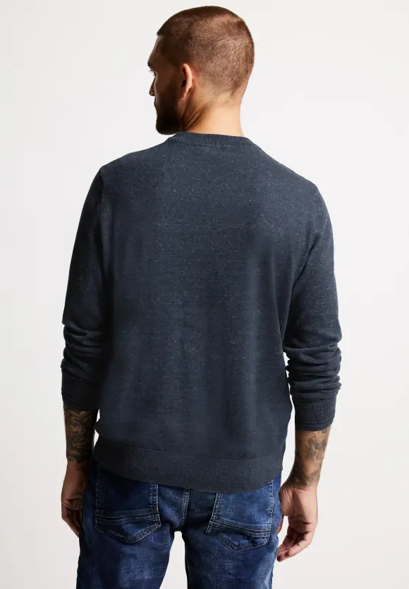 Basic Melange Pullover - eclipse blue melange