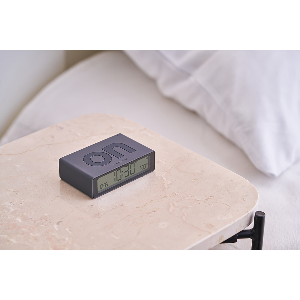 Flip Mini Digitaler Wecker Nachttisch Uhr mit LCD Display (LEX-LR158G3) - Anthrazit