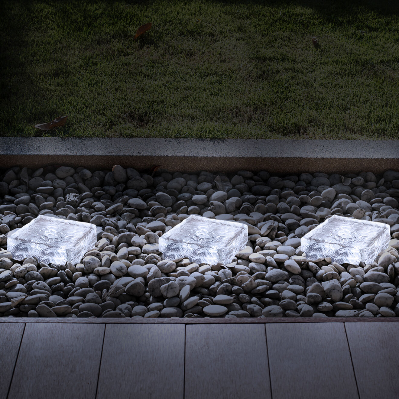 Pratik Garden 8 Pavés solaires LED transparents - 10x10x5 cm