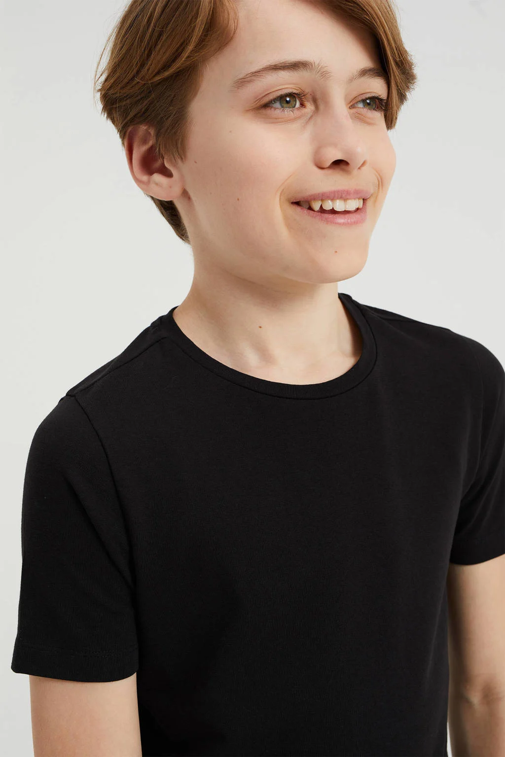 WE Fashion basic T-shirt - set van 2 zwart
