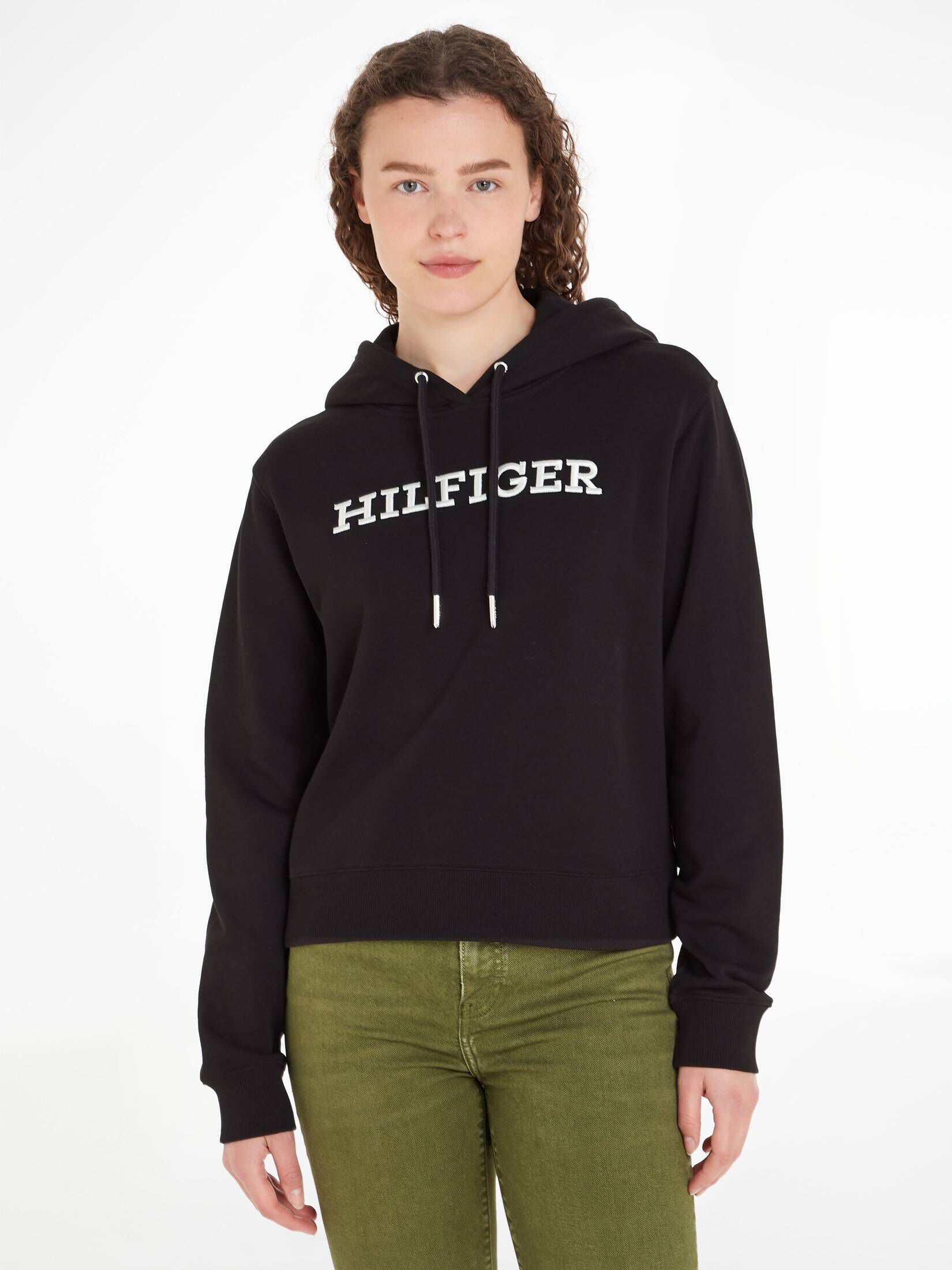 Tommy Hilfiger| Damen Sweatshirt REG MONOTYPE EMB HOODIE