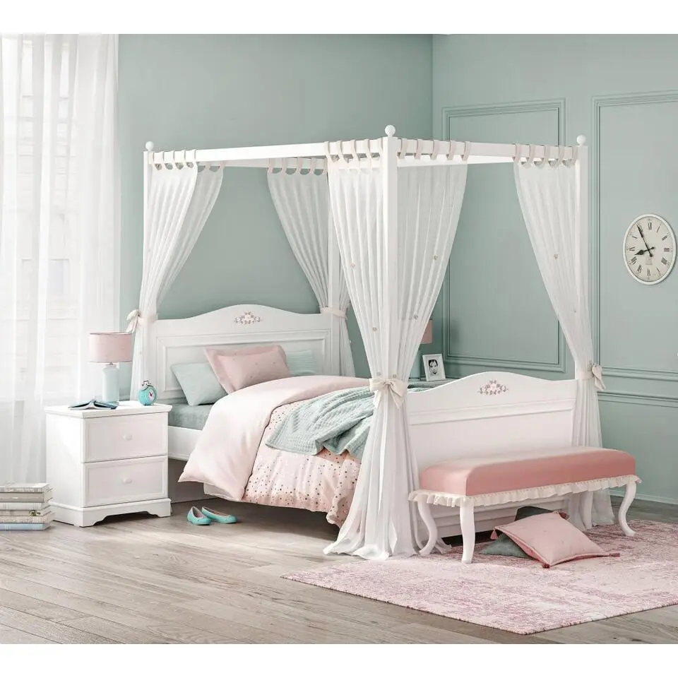 Rustic hemelbed twijfelaar meisjesbed meisjeskamer 200 x 120 cm