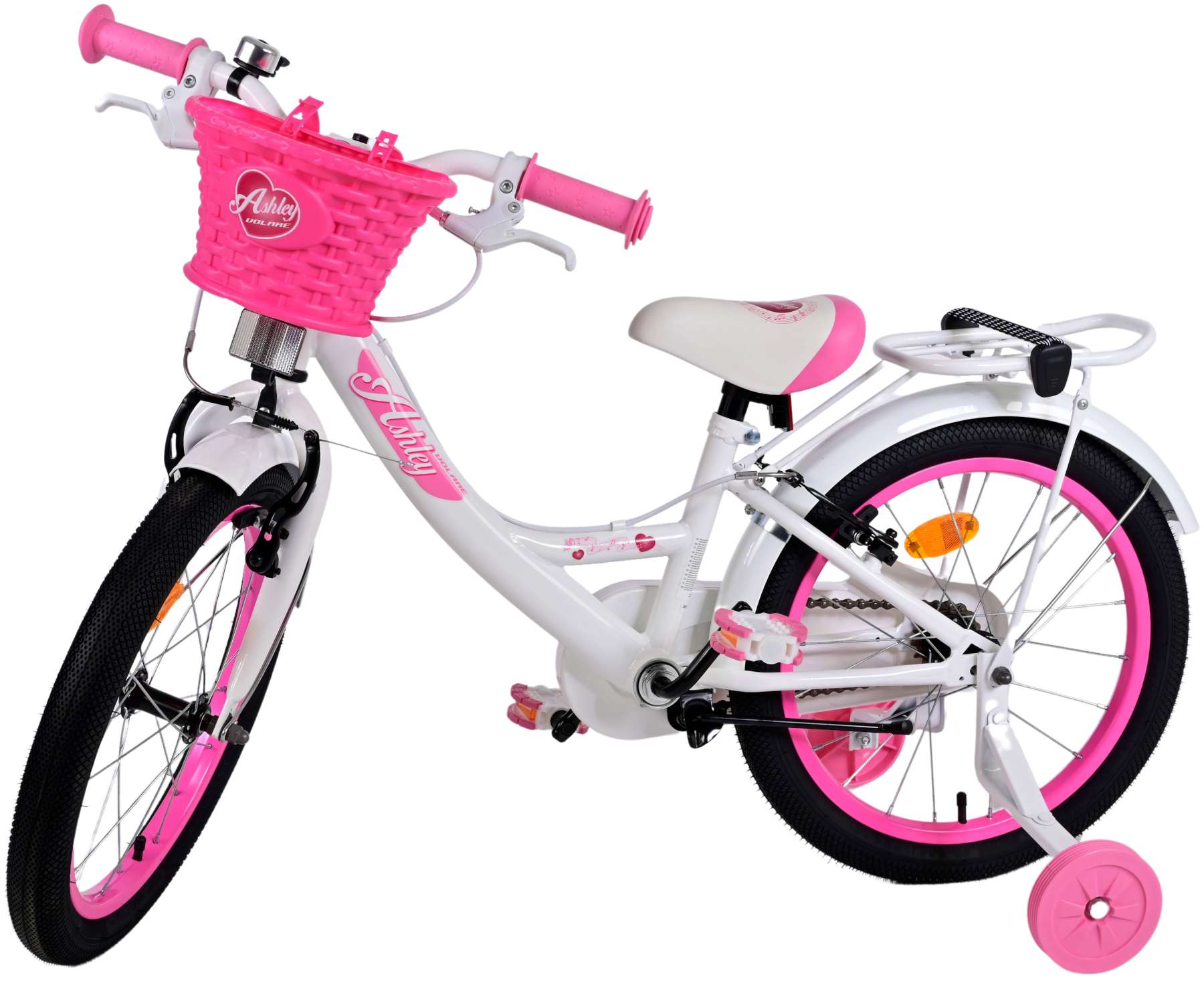 TPFSports Ashley Kinderfahrrad - Mädchen - 18 Zoll - Rücktritt + Handbremse - Rosa/Rot