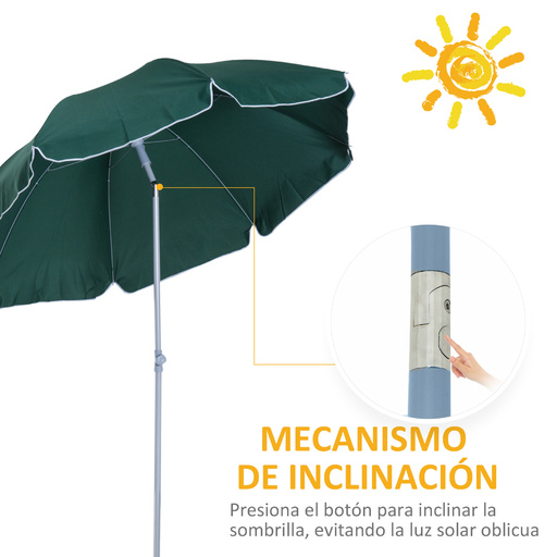 Guarda-sol de praia Outsunny 84d-039gn