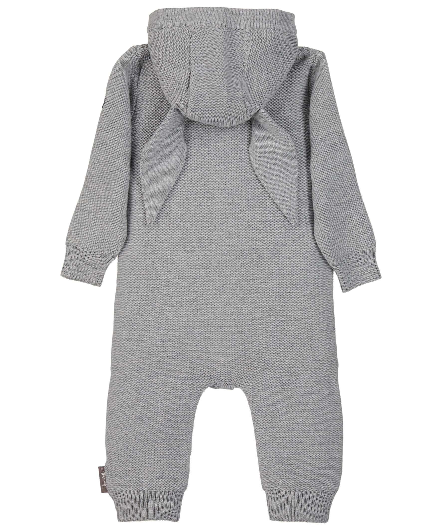Woll-Overall HÄSCHEN mit Öhrchen in silber melange
