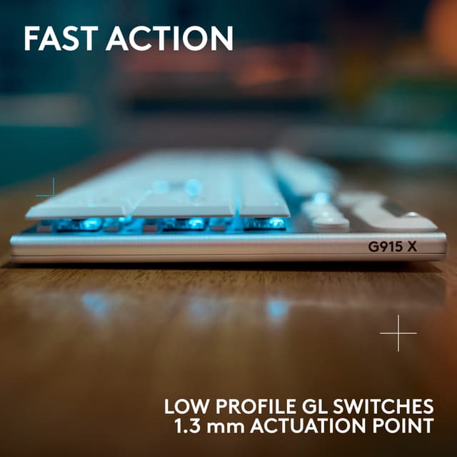 Logitech G915 X Lightspeed trådløst taktilt gamingtastatur (hvid)