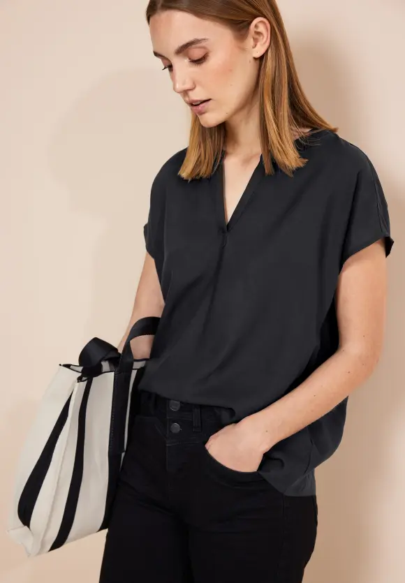 Viskose Blusenshirt - Black