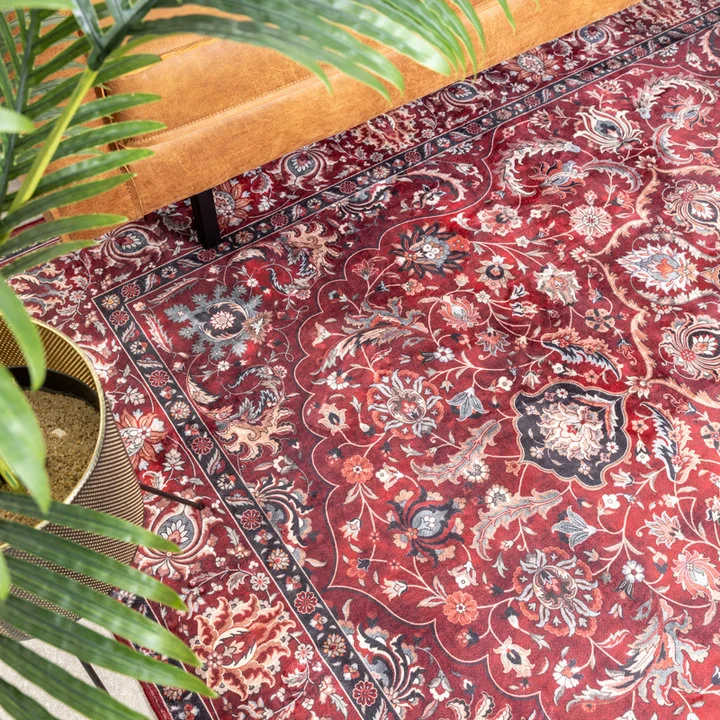 Vintage vloerkleed - Imagine Medaillon Rood | Rijk
