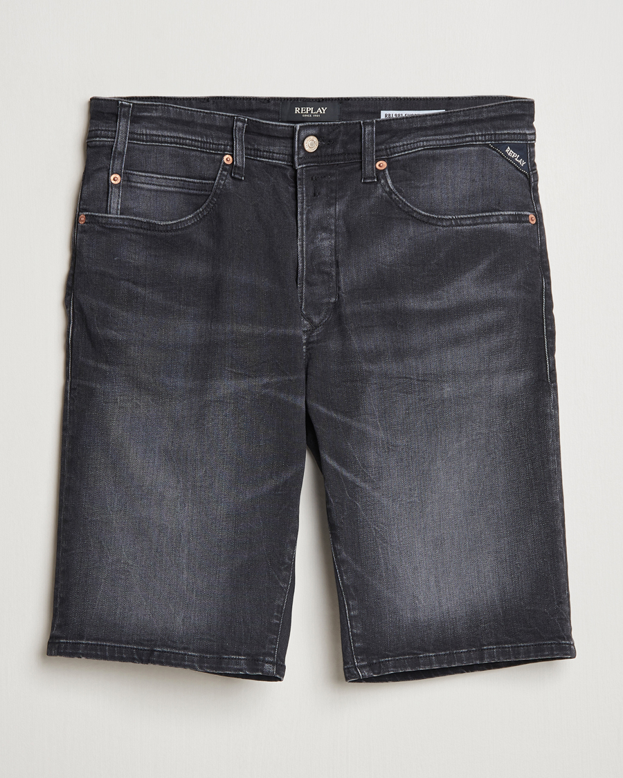 Replay RBJ981 Stretch Denim Shorts Washed Black