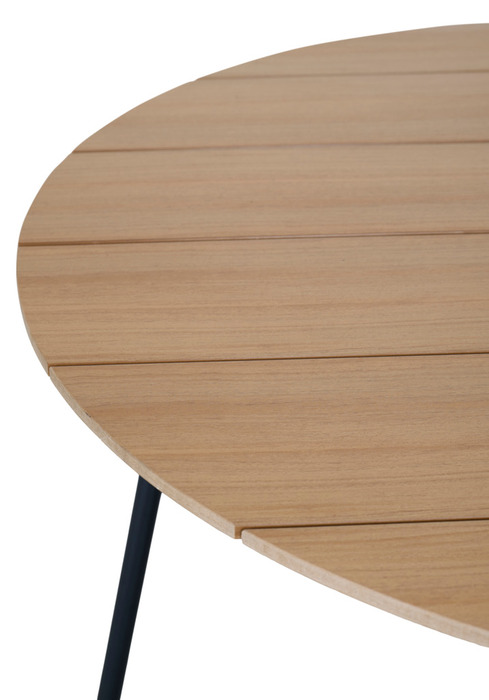 Havebord Montana teaklook Ø130 cm - Sunlife