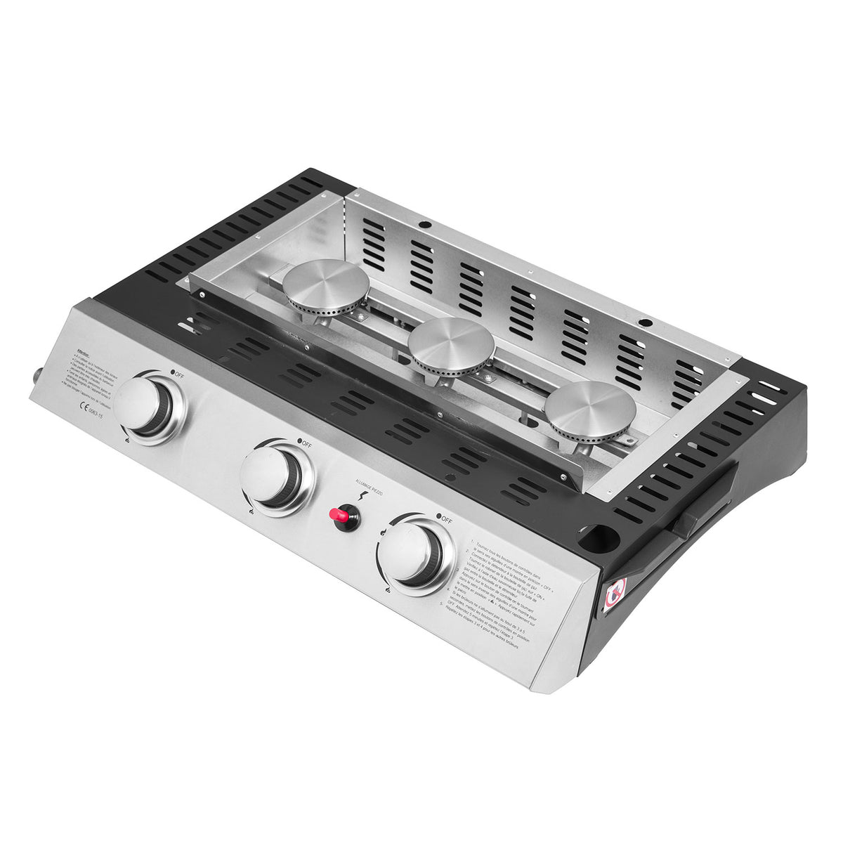 Plancha au gaz SÉVILLE - 3 brûleurs 7,5kW Happy Garden