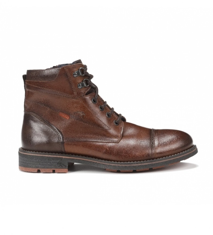 Botas de cano curto Fluchos em couro atoalhado F1342 marrom