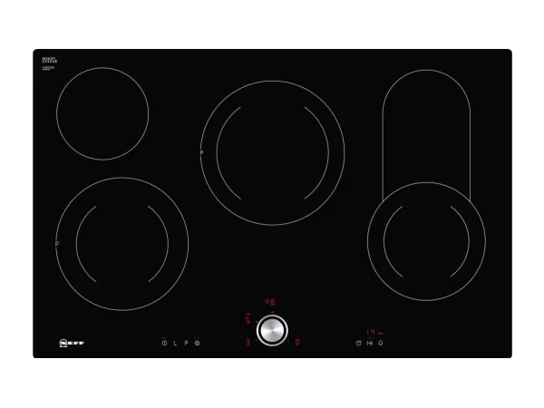 Neff T18PT16X0 - Keramisk kogeplade - 4 plader - Niche - bredde: 78 cm - dybde: 50 cm - rammeløs - sort