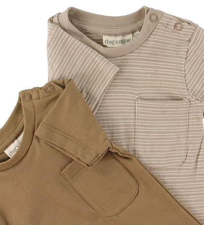 That's Mine T-shirt - 2-pak - Tino - Stripes/Earth Brown