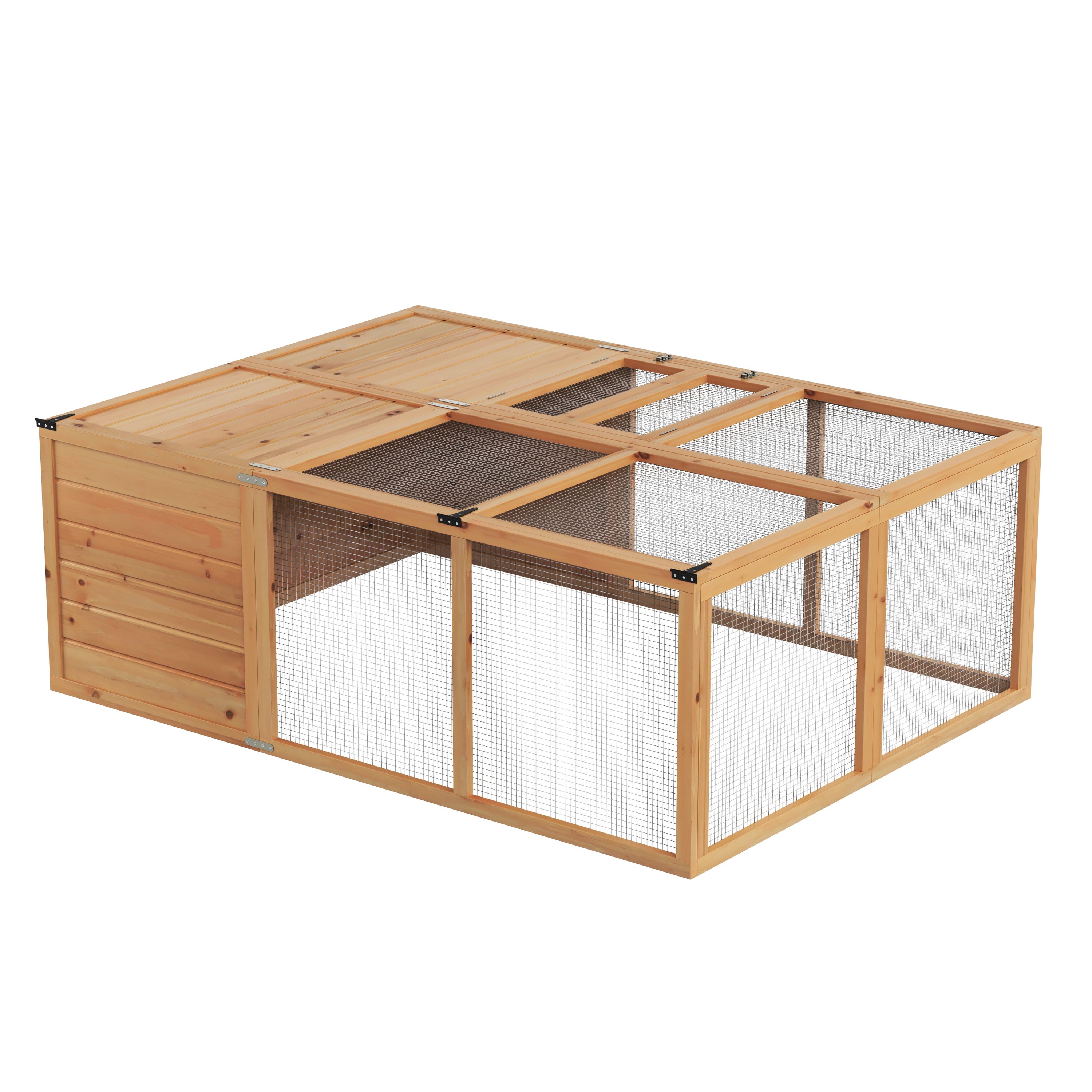 Freilaufgehege Kaninchen Holz faltbar 160 x 119 x 60 cm