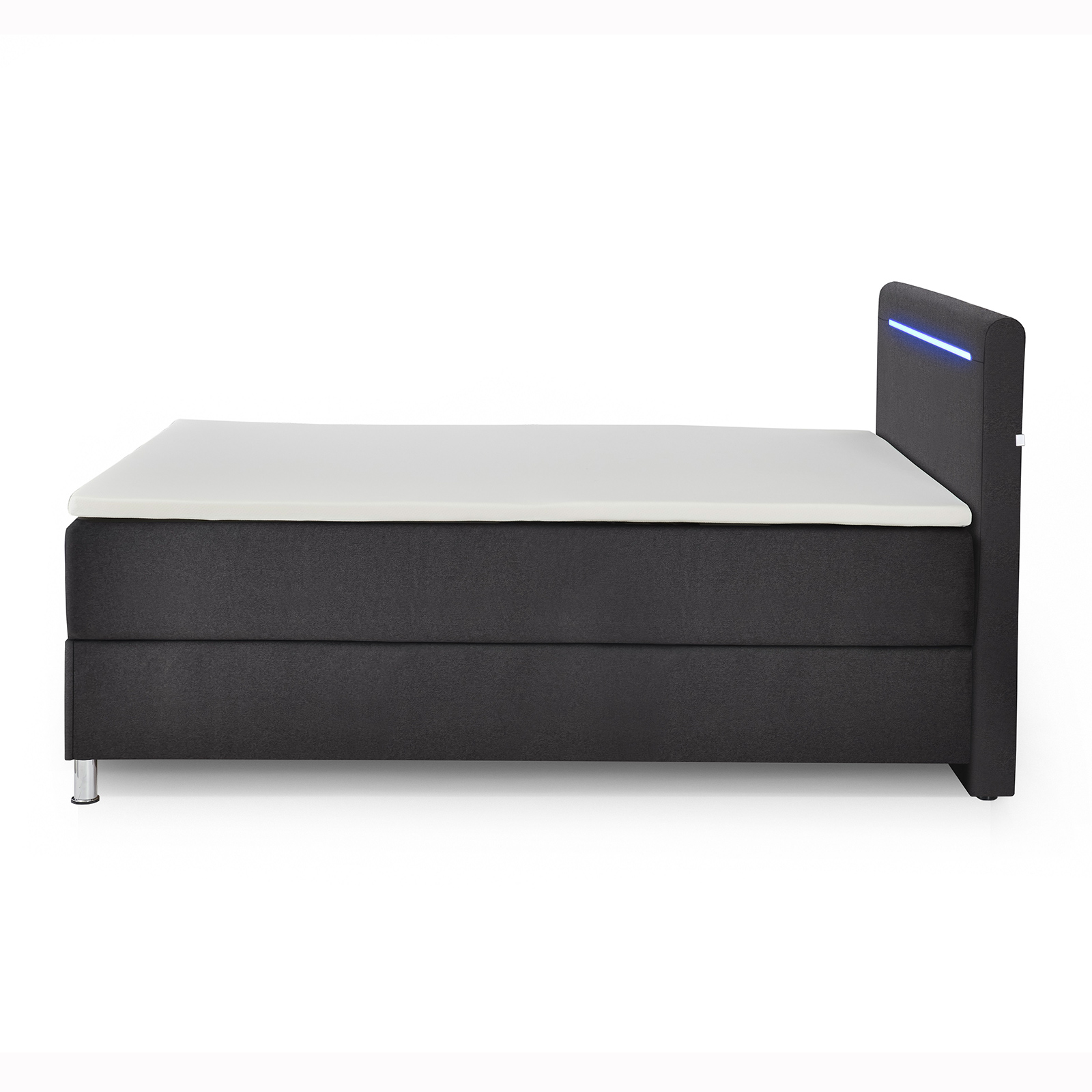 Boxspringbett- anthrazit - H2 - Bettkasten - LED-Beleuchtung - 120x200 cm