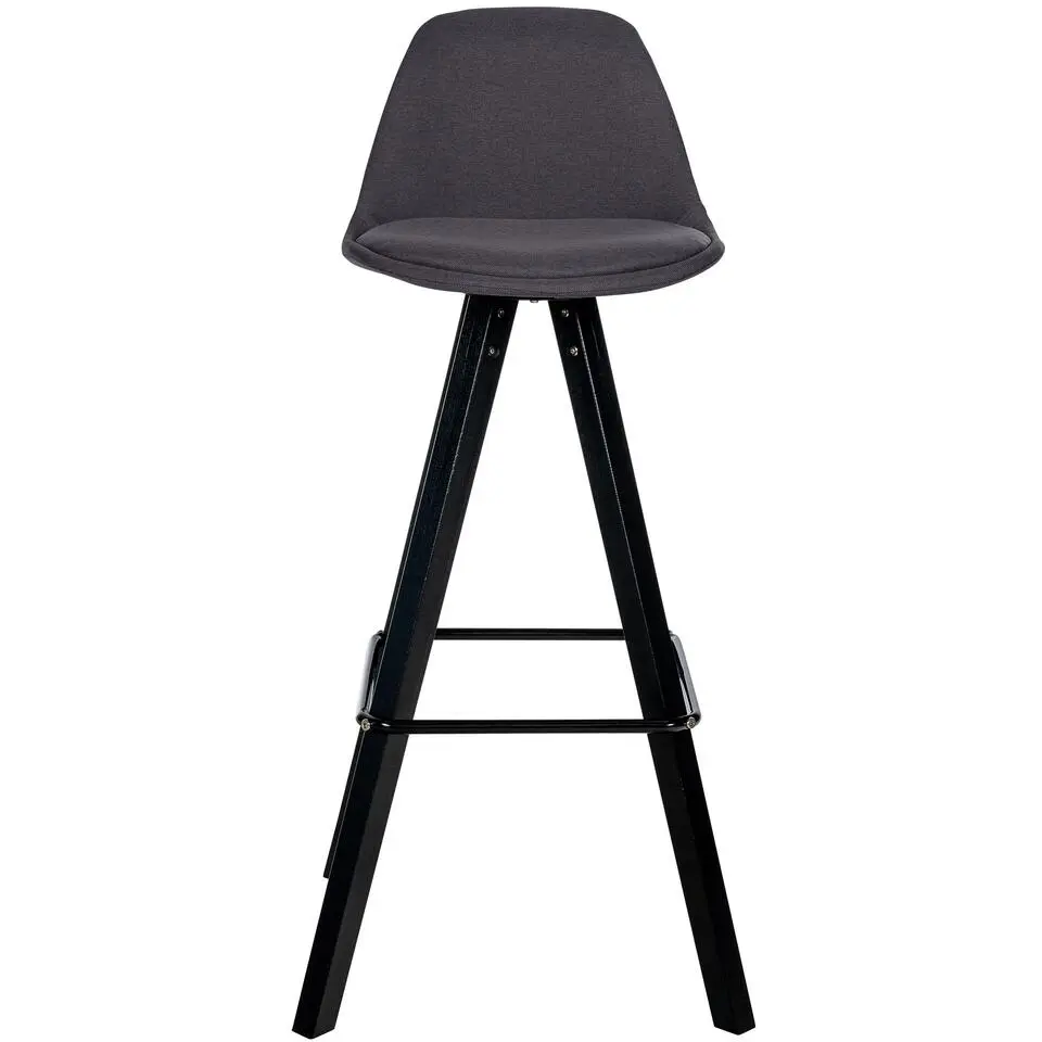 CLP Set van 2 Barkruk Corbin zwart Frame - Stof - donkergrijs