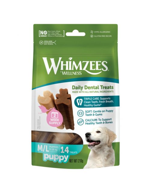 Whimzees Puppy Value Bag - Hondensnacks - 14 stuks Puppy M\/L