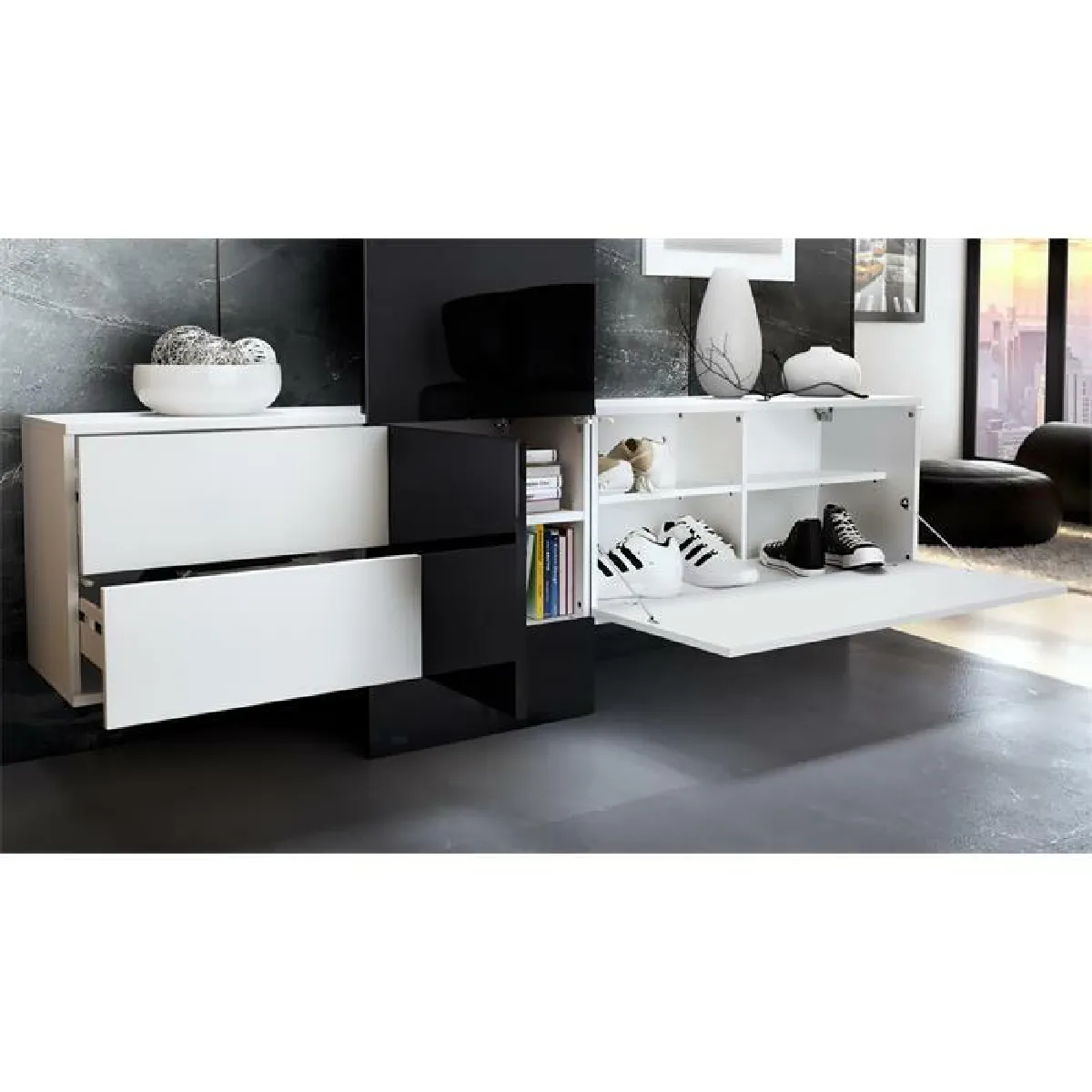 MPC Vestiaire Blanc Mat et Crème Laqué