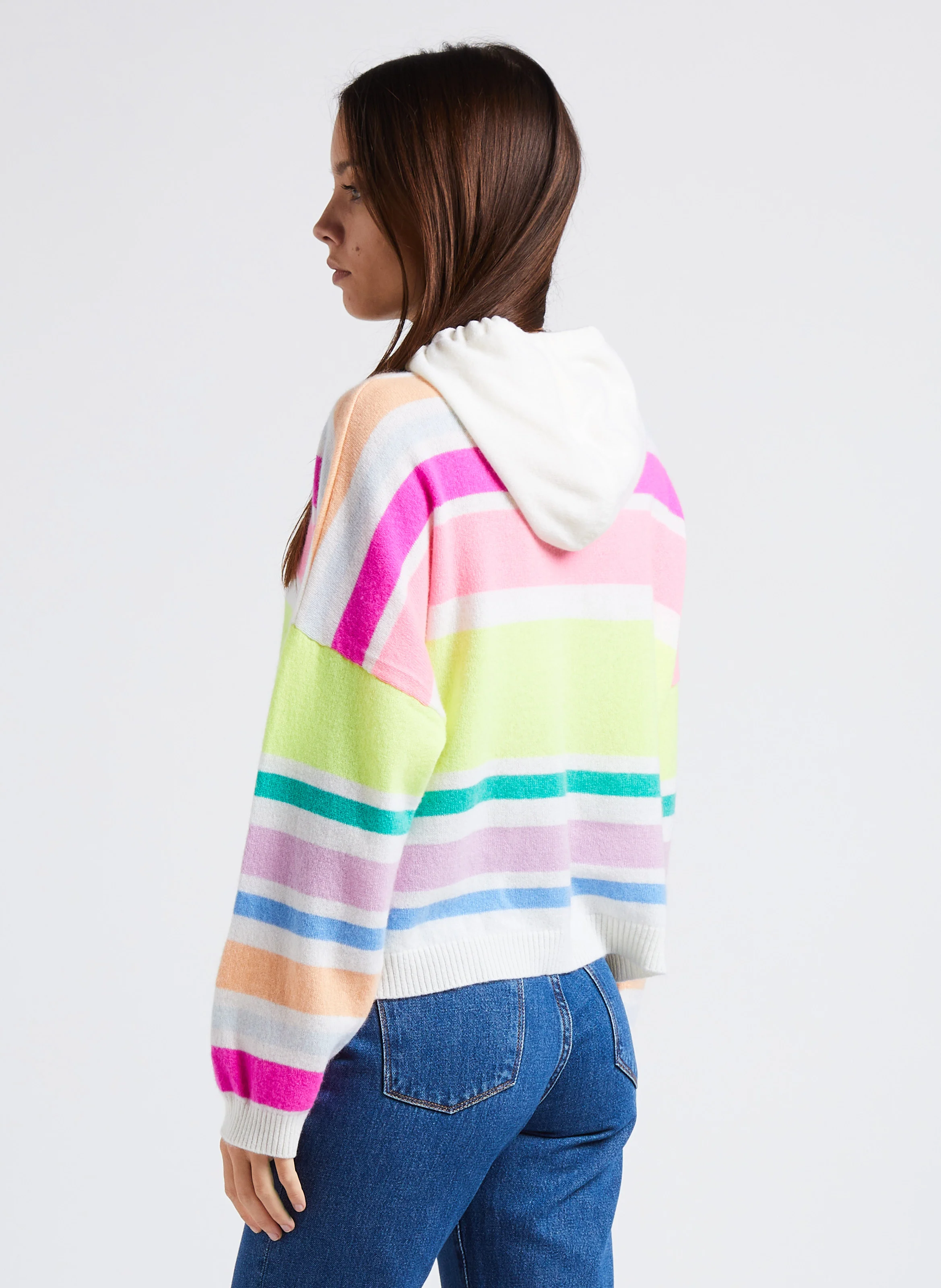 GASTON - Pull ample à capuche en cachemire | Multicolore