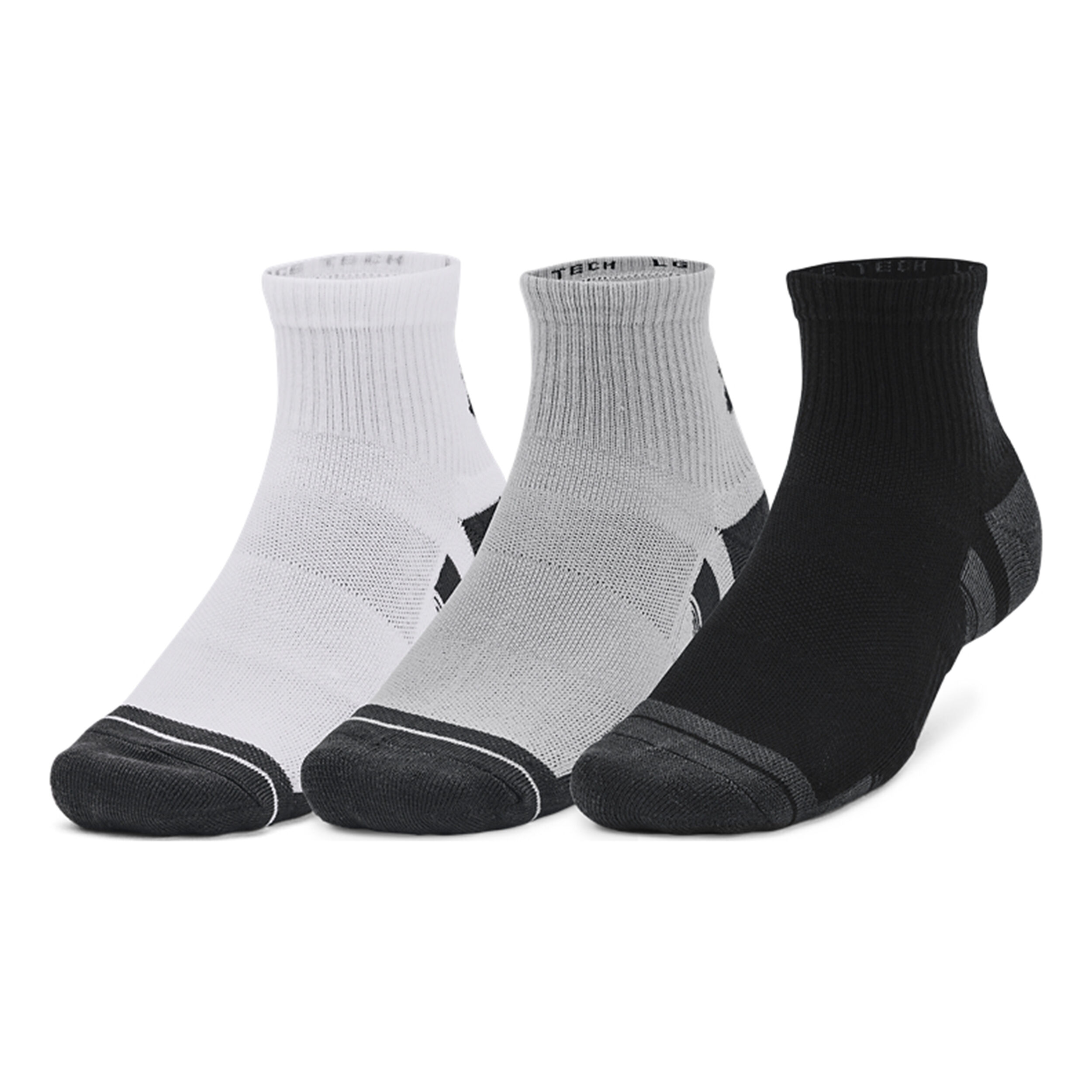 Under Armour Performance Tech Quarter Chaussettes De Tennis Pack De 3 - Gris , Multicouleur