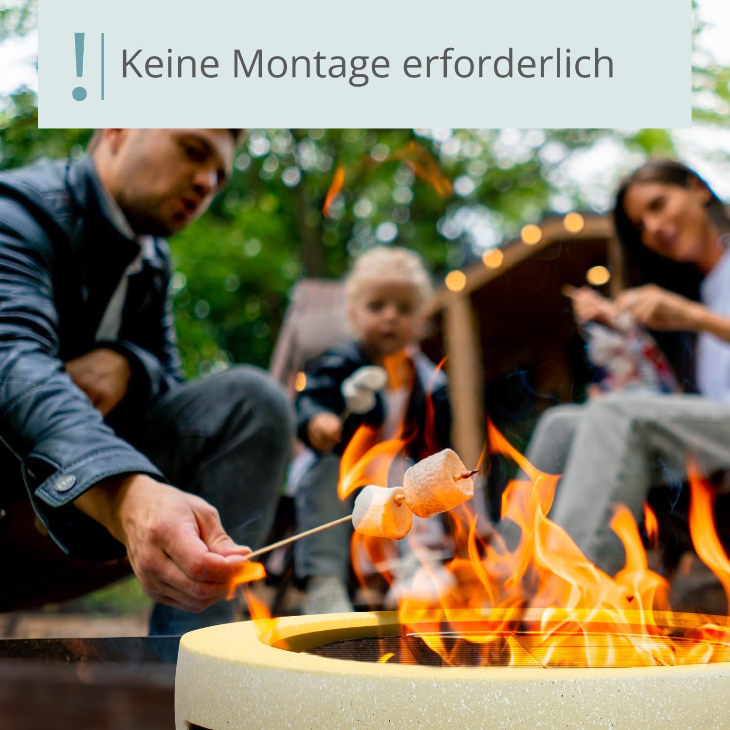 WILDLIFE FRIEND Feuerschale - Lagerfeuer Feuertisch - 55x30 cm - Edelstahl, Tragbar, Sicher, Schützender Feuerschirm, Einzigartiges Design - Feuerschalen Feuerkãrbe - Weiß
